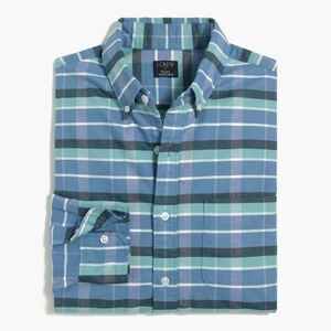 𝅺J.Crew Slim Plaid  Regular Flex oxford Shirt - Men's